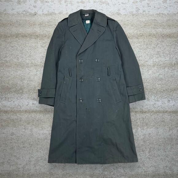 military Other - Vintage 90s Military Trench Coat Mens L Button Up Wool 36L